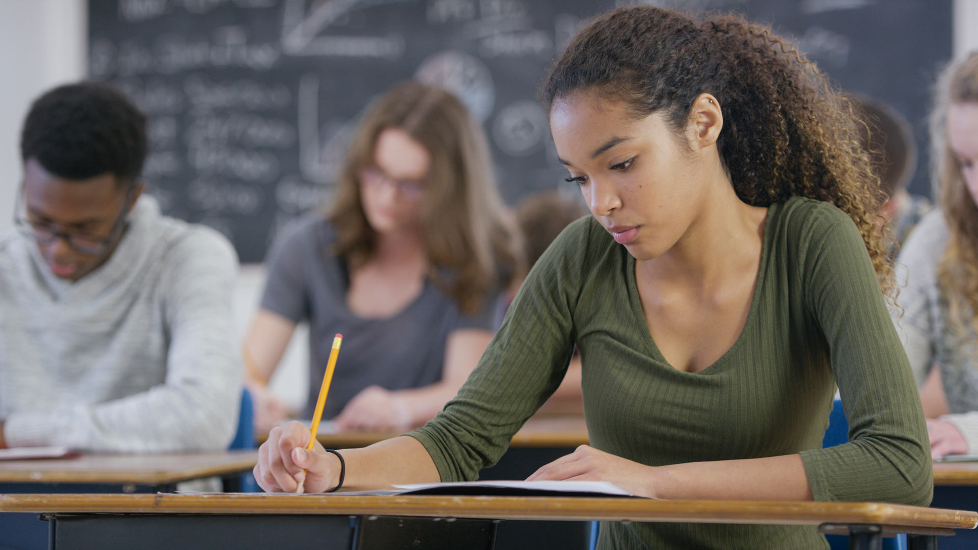 Student in a classroom