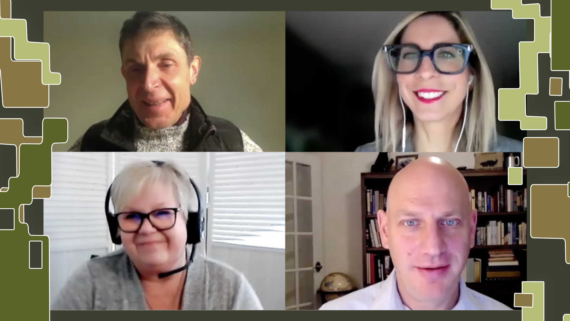 Still-frames from interviews with four Veteran's Health experts
