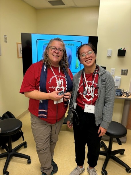 Faculty and resident volunteer