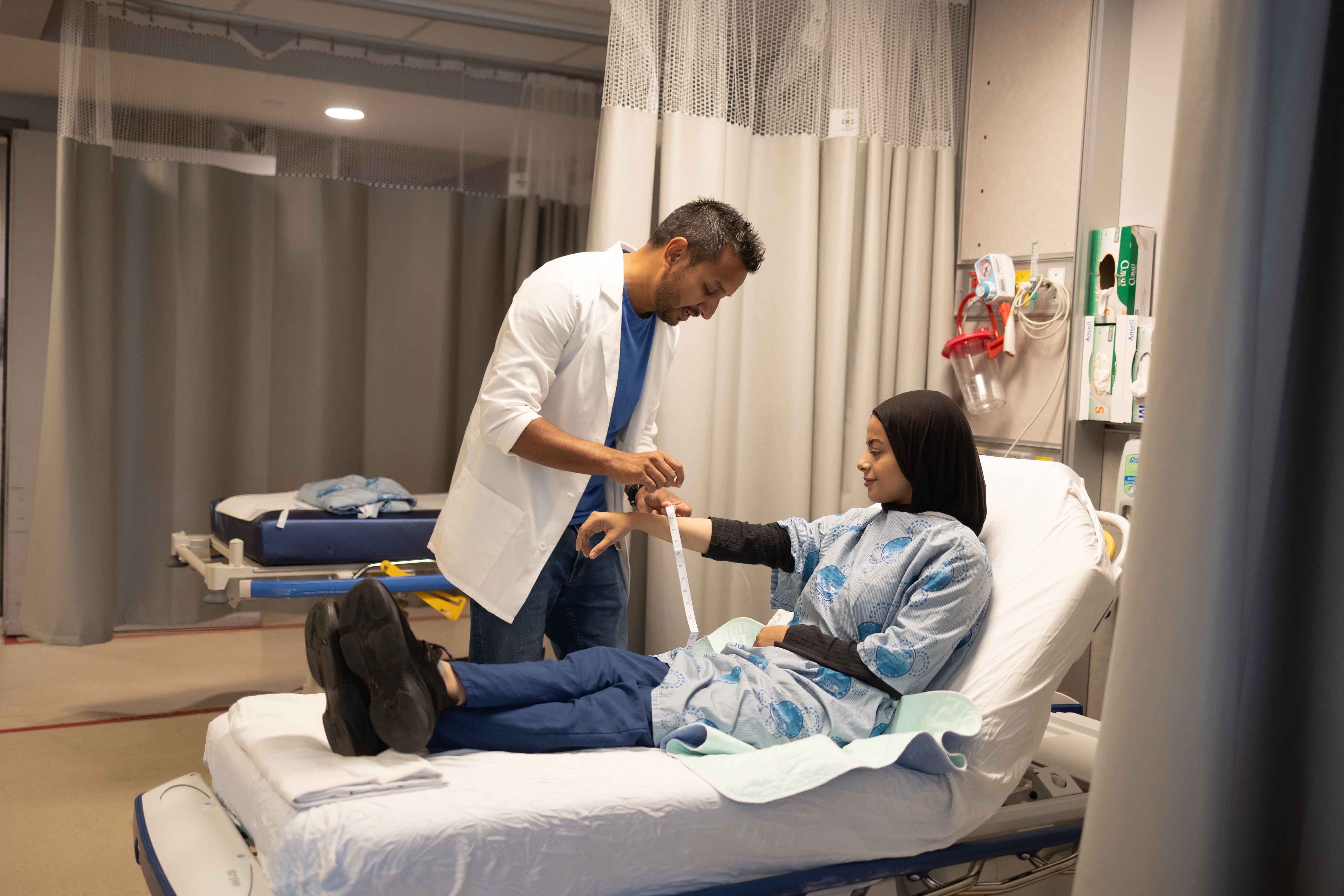 Clinical - patient being treated by doctor
