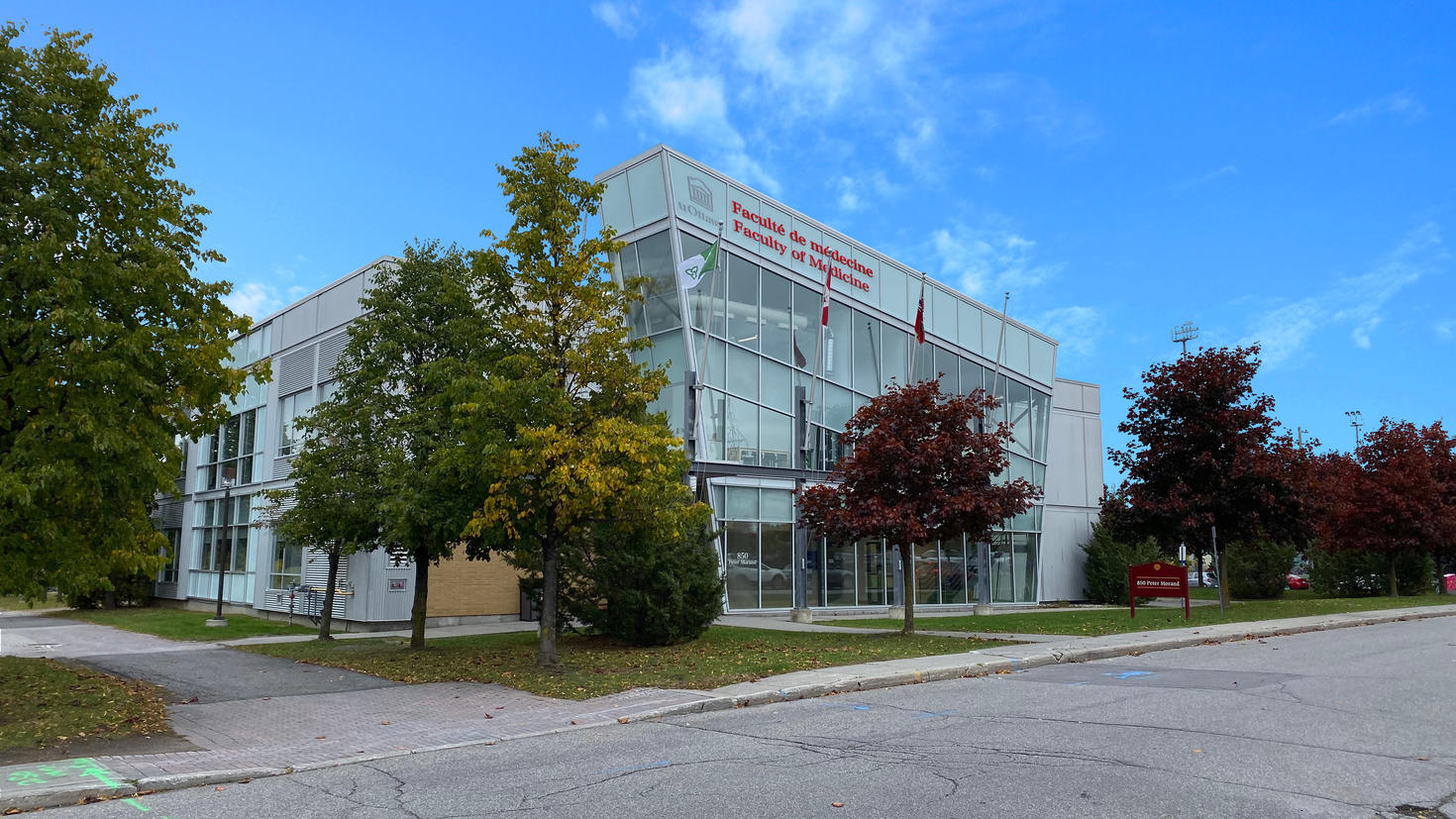 a street view image of the 850 Peter Morand building on a nice sunny day.