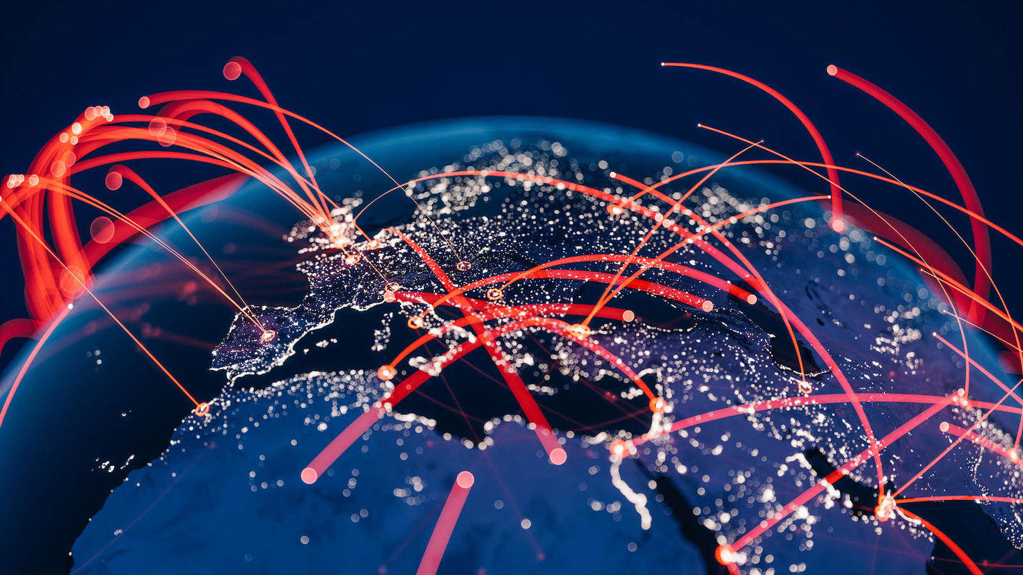 Image of a Globe with Network Connections