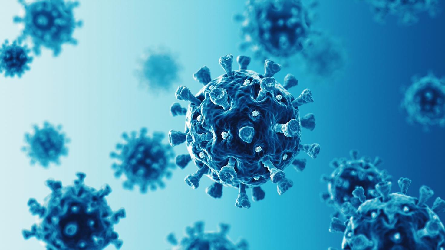 Coronavirus molecule Microscope view