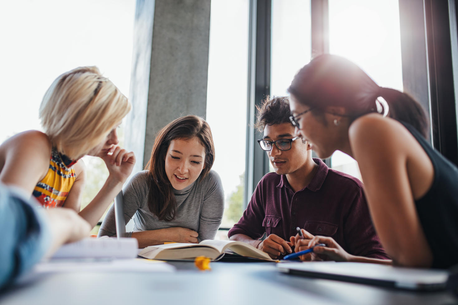 students studying together