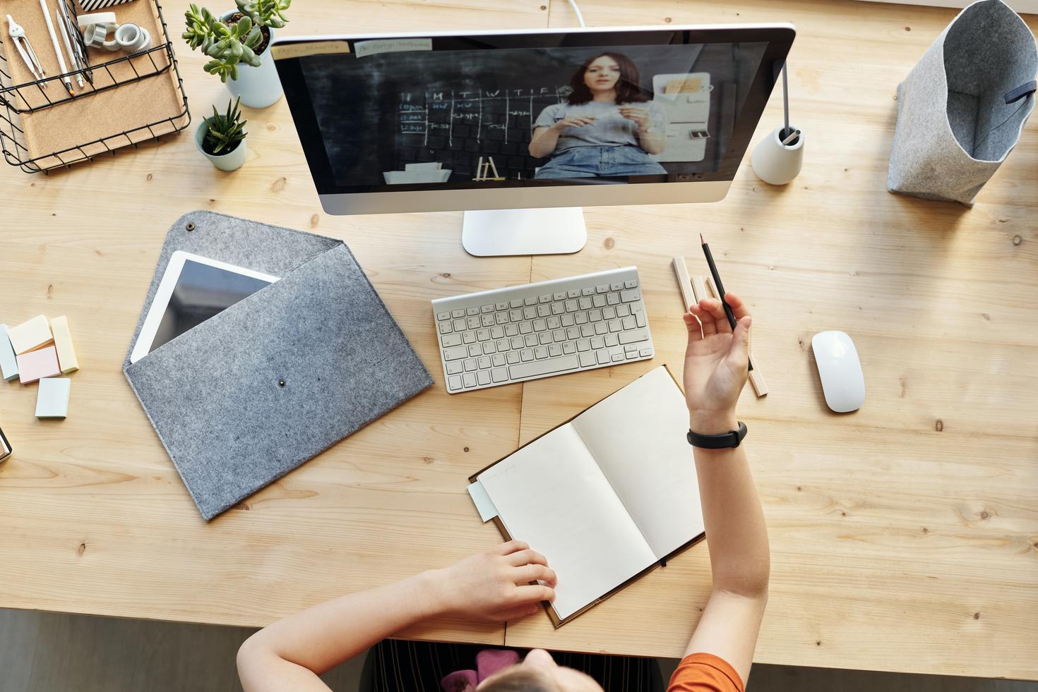 Person looking at computer