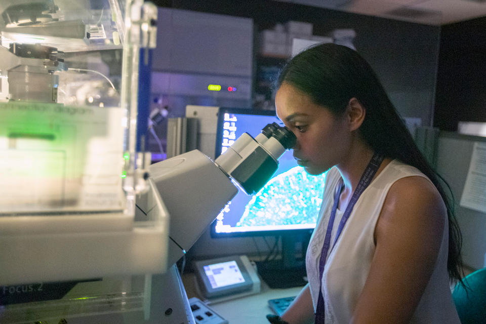 Woman Microscope