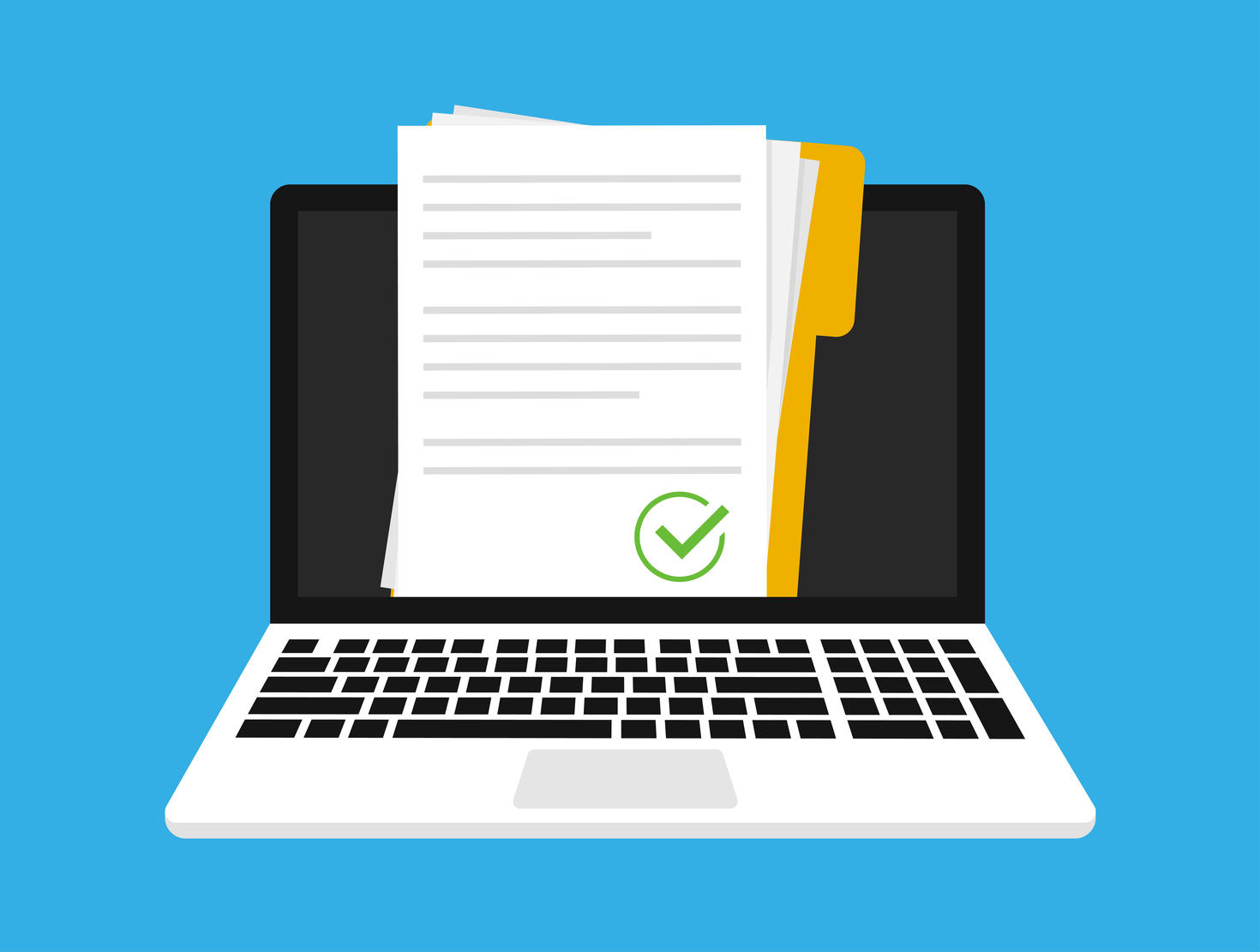 Laptop and document check