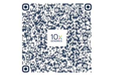 QR code to register for the 10x Genomics webinar