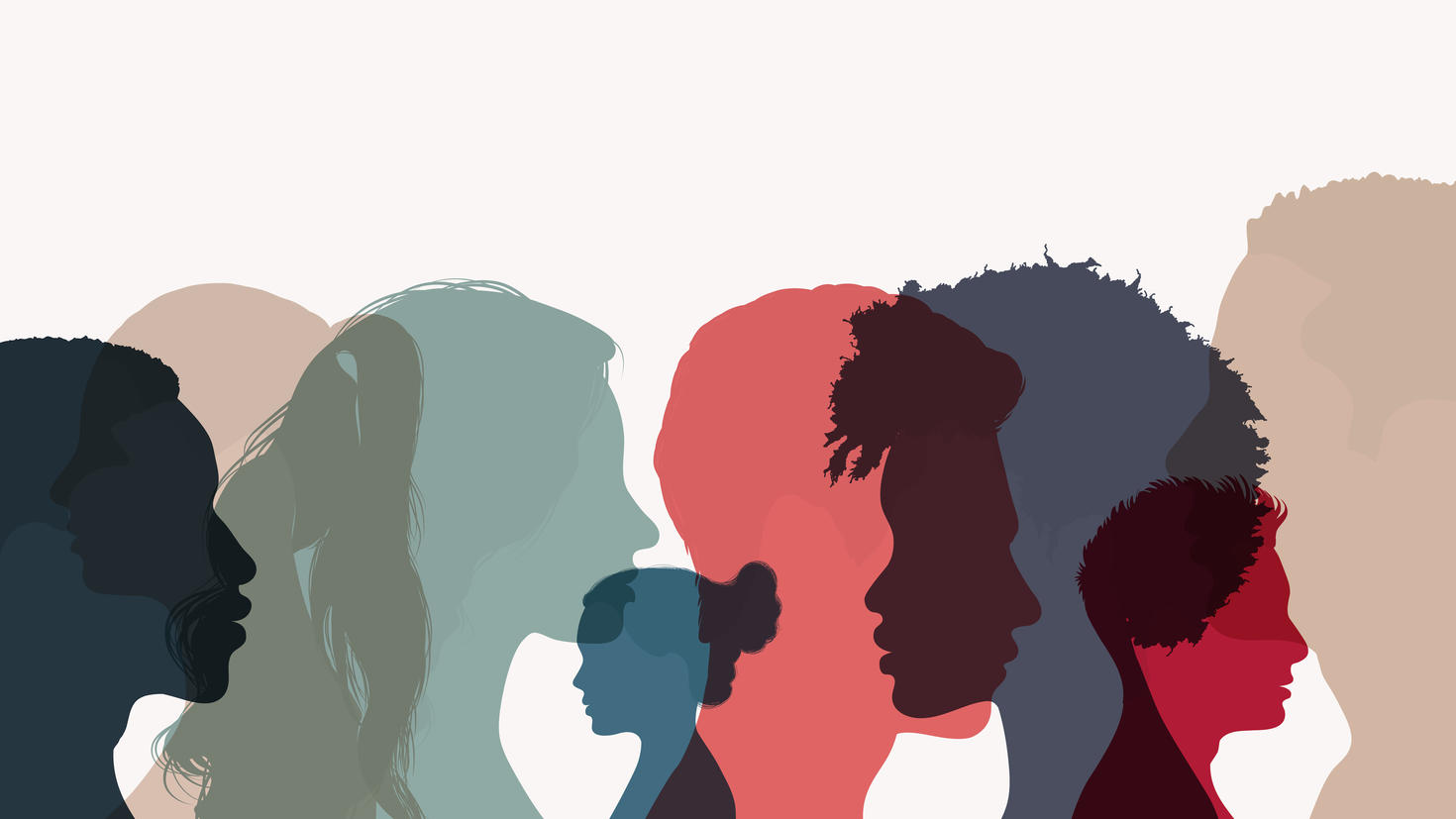Group of people from different nation as a sociology concept