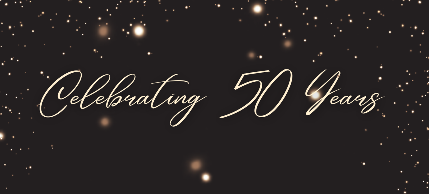Celebrating 50 years text