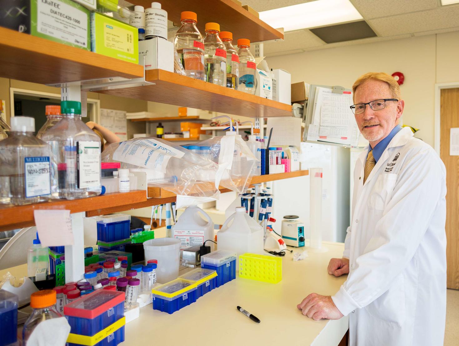 Bernard Jasmin in a research laboratory