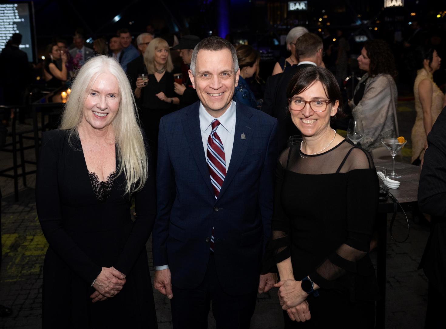 The interim Dean of the Faculty, Dr. Melissa Forgie, the Mayor of Ottawa Mayor, Mark Sutcliffe, and the uOttawa President, Marie-Eve Sylvestre 