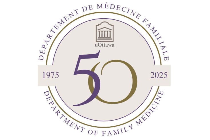 The 50th anniversary logo of the Department of Family Medicine at the University of Ottawa Faculty of Medicine