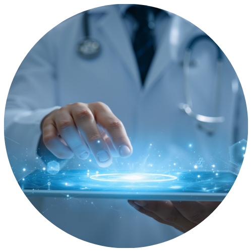 doctor using tech