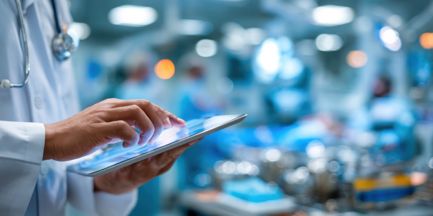 doctor using a tablet