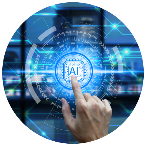 finger pressing an AI button