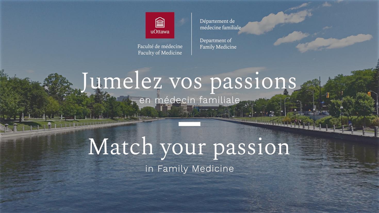 Match Your Passion text with rideau canal in the background