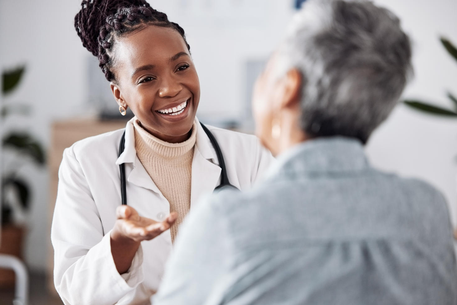 Physician with patient