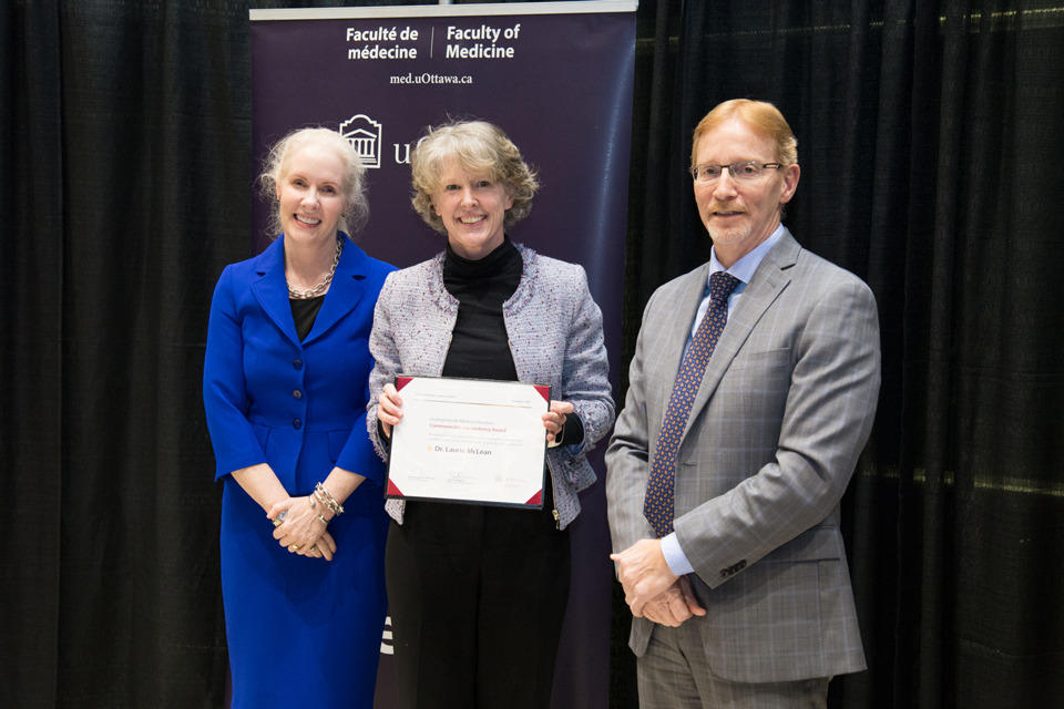 Photo of Dr. Melissa Forgie, Dr. Laurie McLean and Dr. Bernard Jasmin.