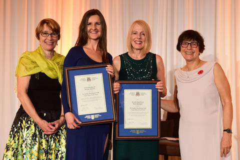 Dr. Dominika Began and Dr. Brenda Muselius are receiving Marco Terwiel Award