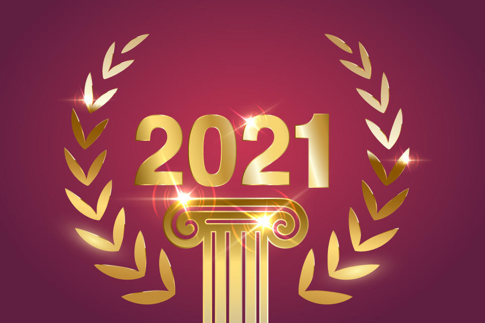 2021 on a red background