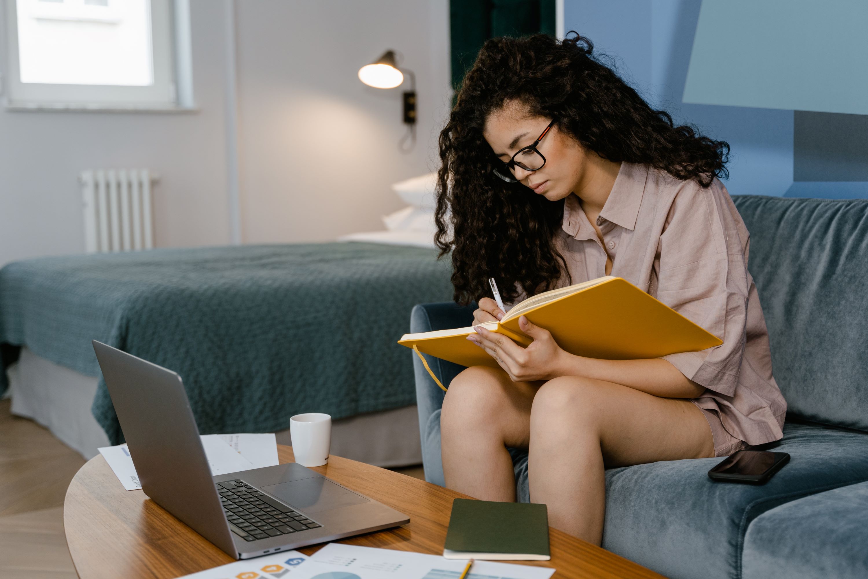Student studying