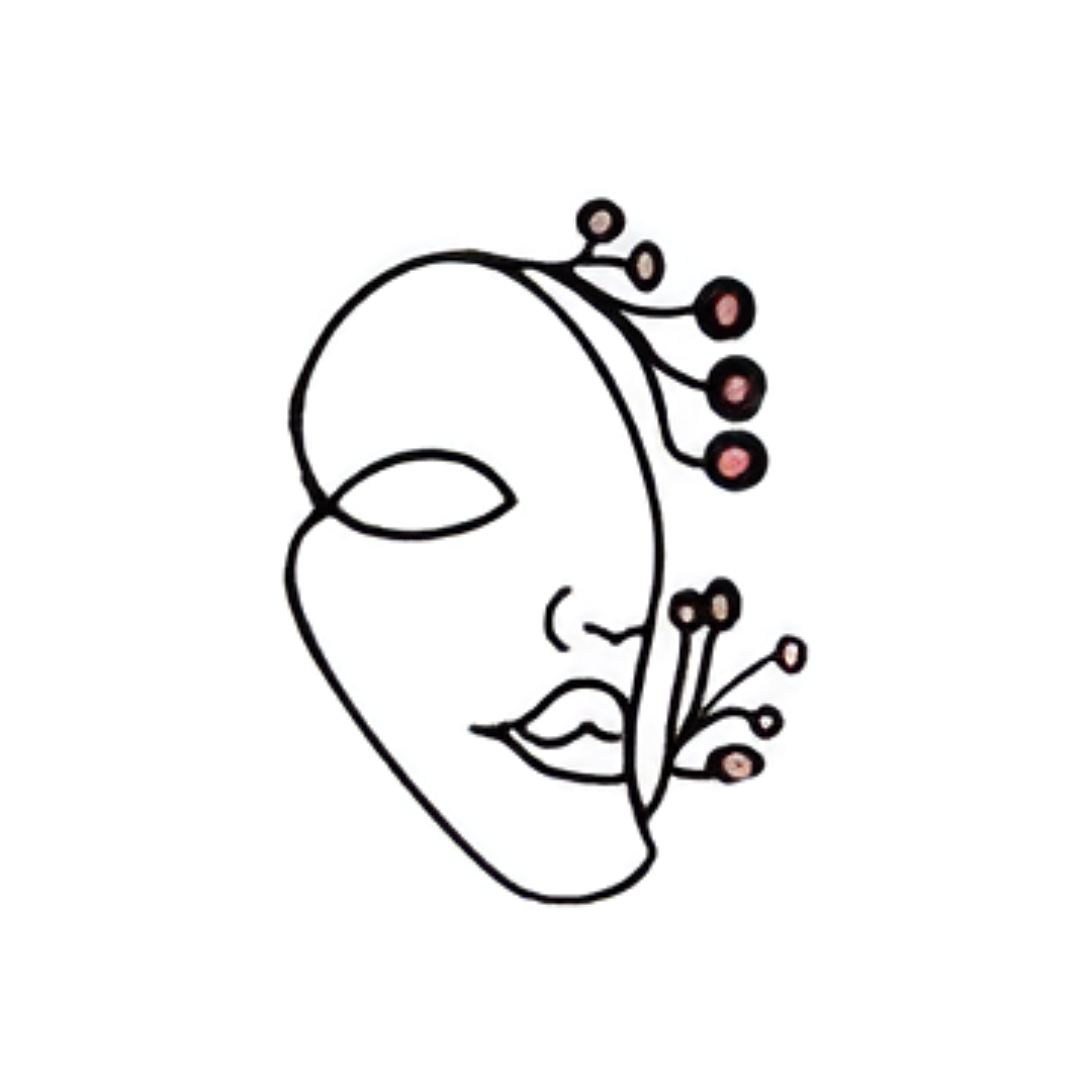 Stylized drawing of a face with flowers, logo of the Feminist and Gender Studies Students’ Association (FGSSA)