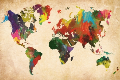 colourful international map
