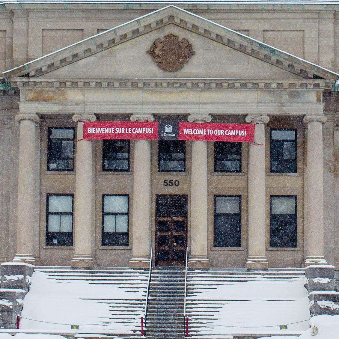 main entrance to Tabaret Hall