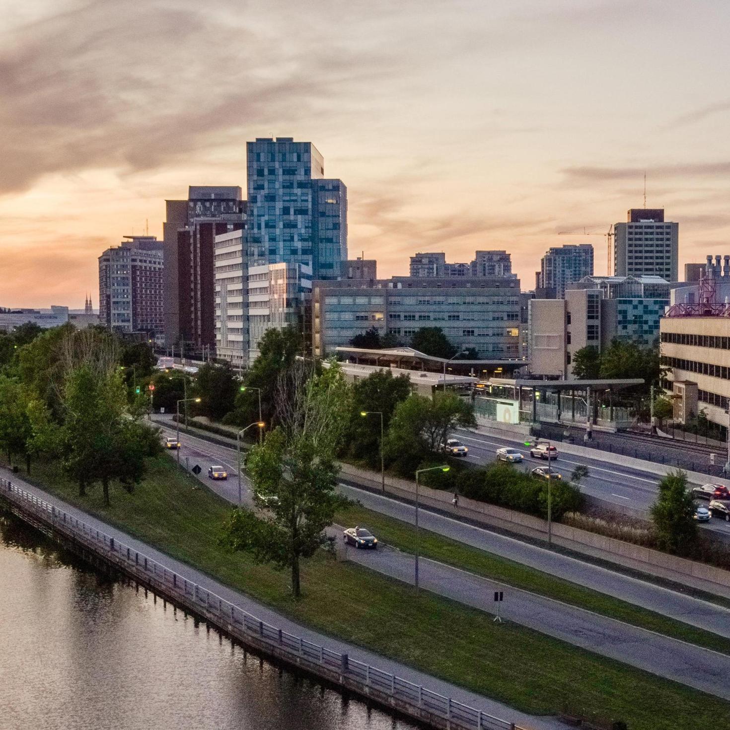 uOttawa campus by drone