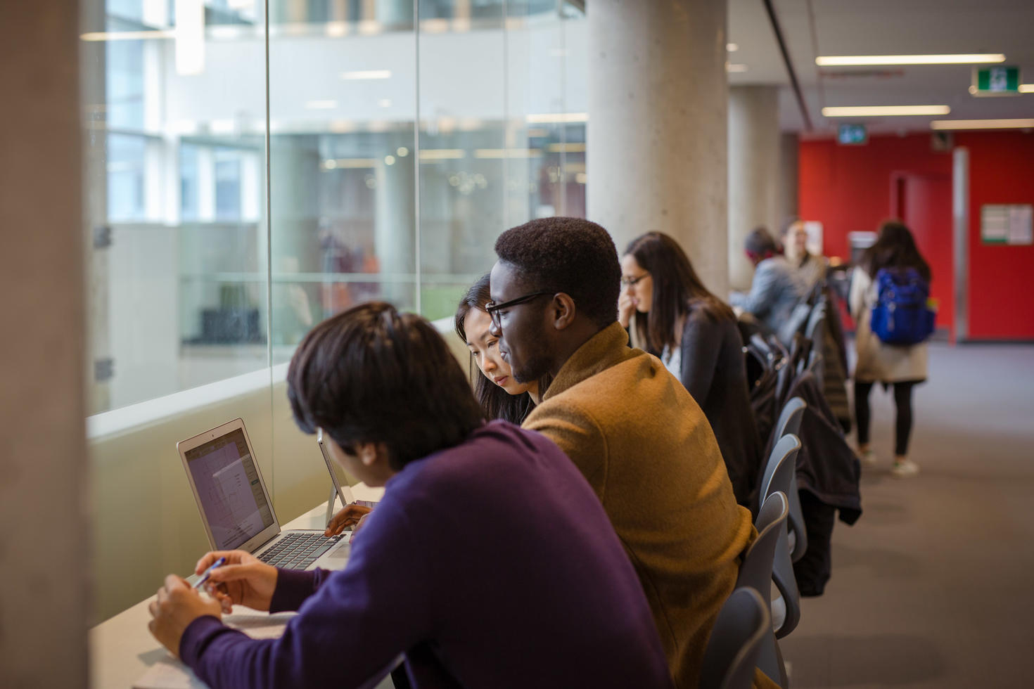 Graduate students studying together