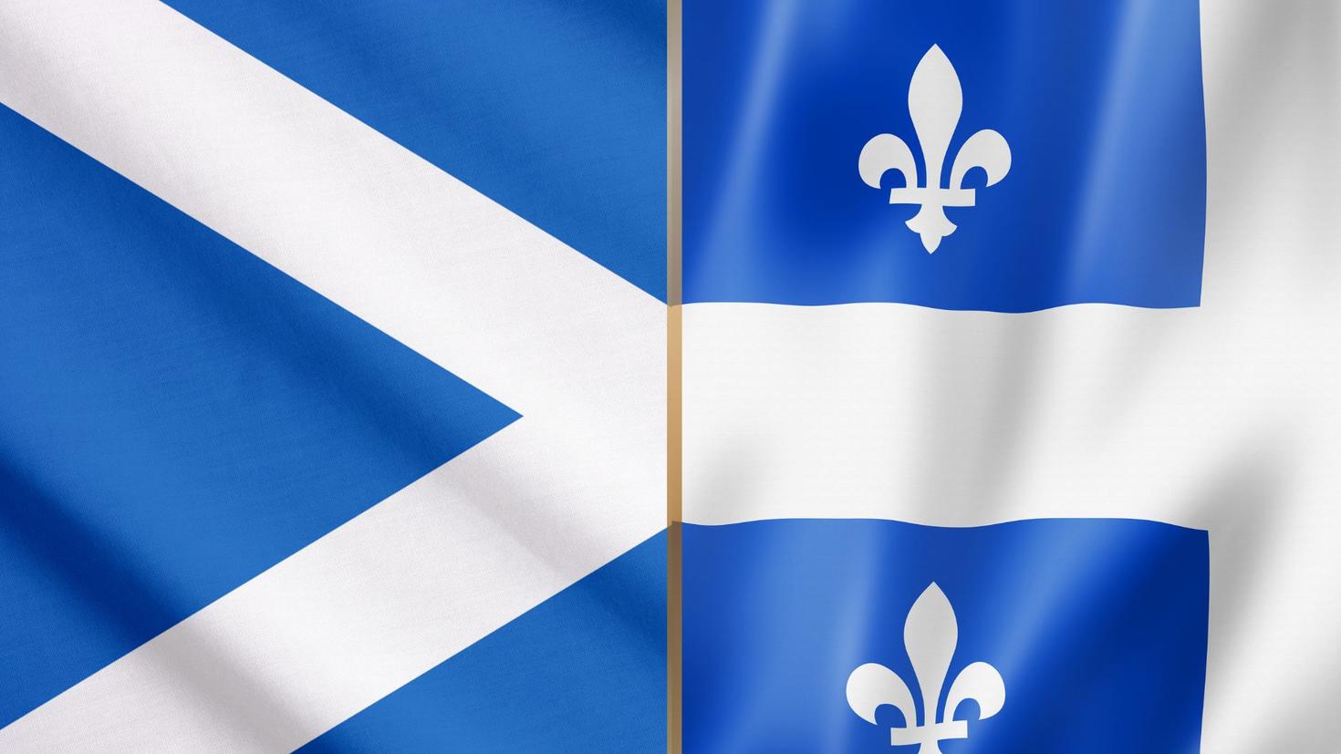 Quebec and Scotland flags