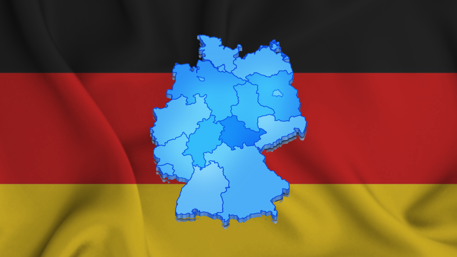 Germany map and flag