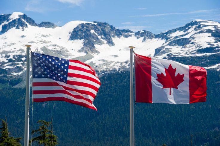 US and Canada flags