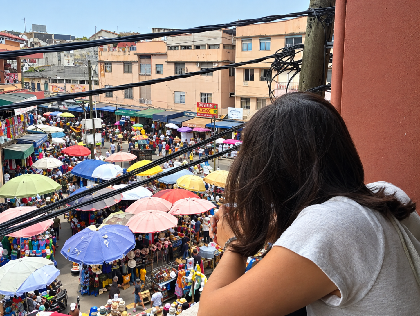 Étudiante en stage au Ghana dans un Souk