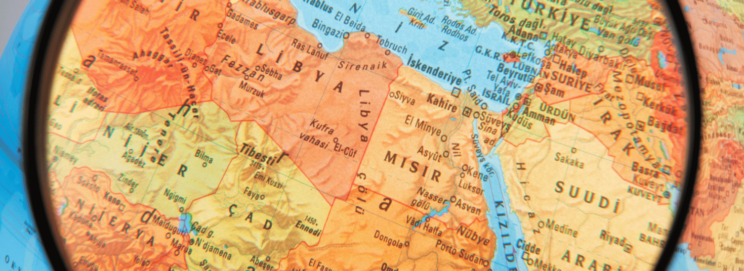 Magnifying glass on African continent