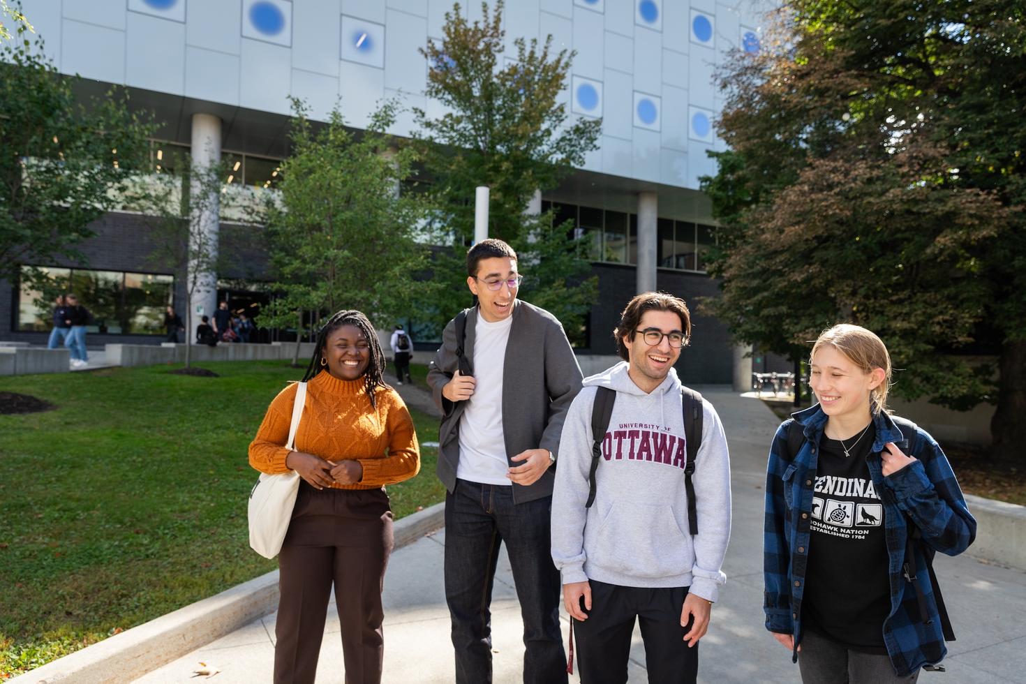 Students walking on campus