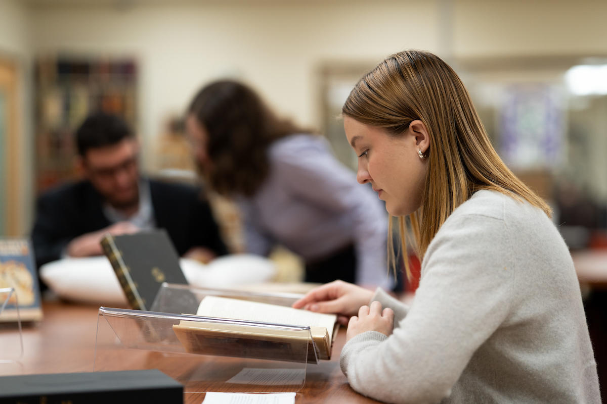 student studying