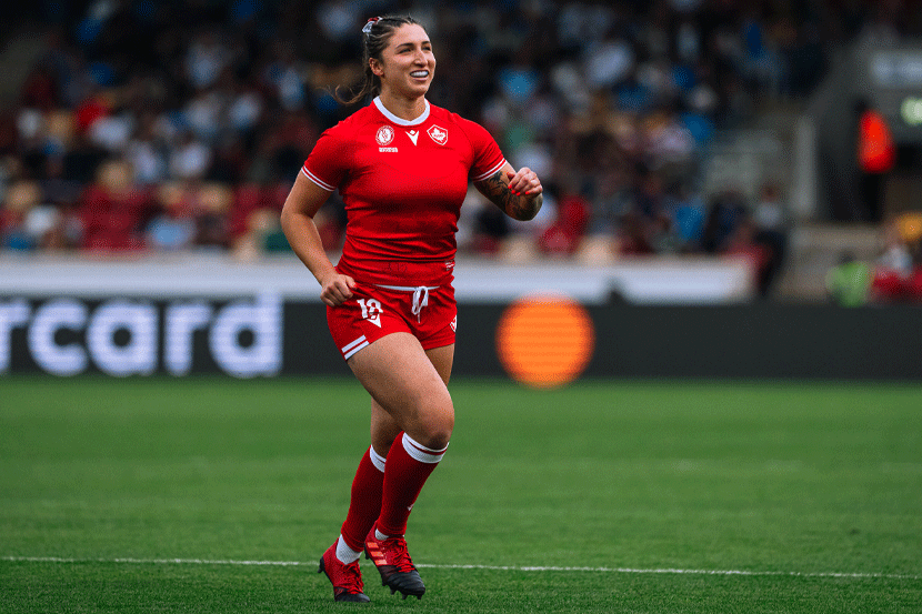 Jeannine Ritchot running on the soccer field