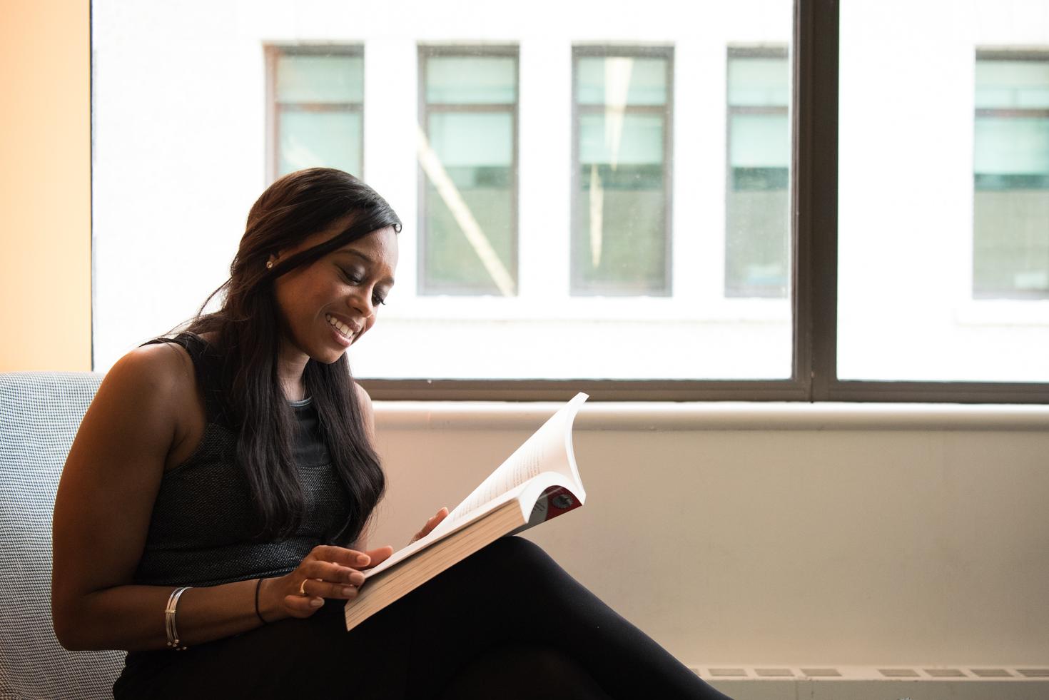 A person reading a book