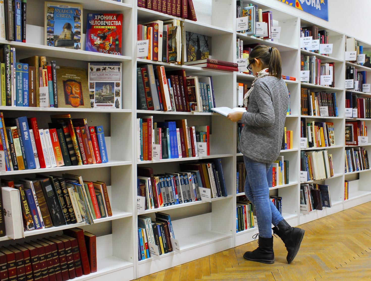 Shelves carrying books