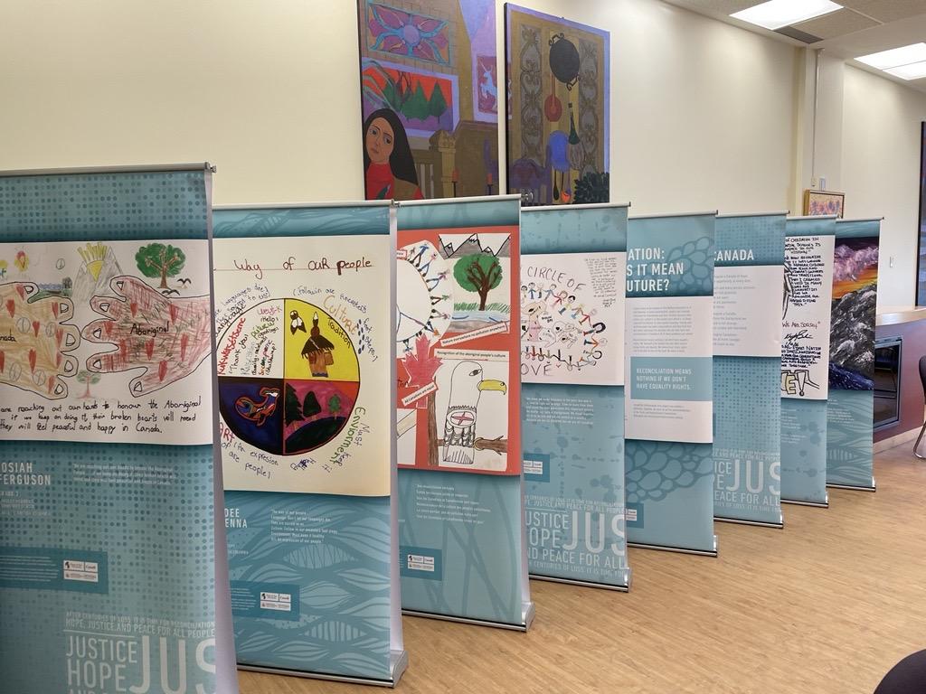 8 double-sided pull-up banners from the exhibit 