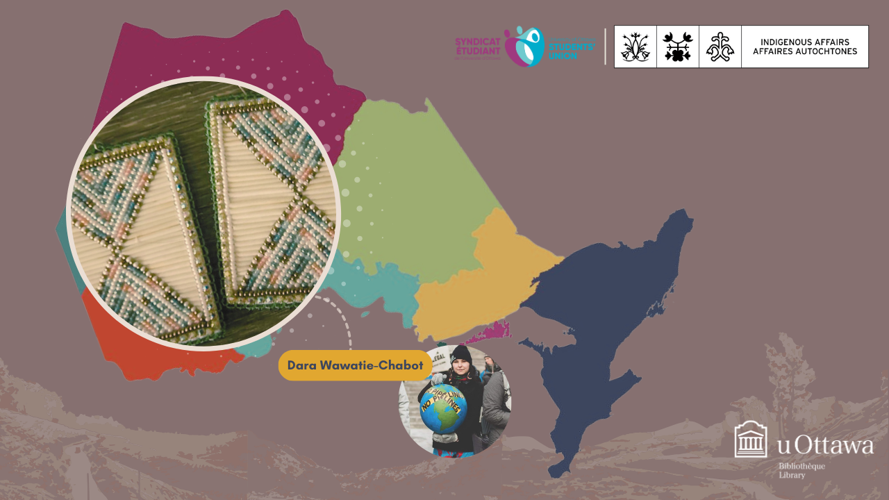 Canada map with photo of Dara Wawatie-Chatbot and logos of Indigenous Affairs, RISE and students' union
