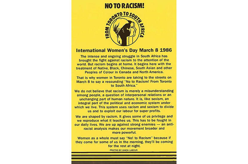 Tract. March 8th Coalition. Toronto