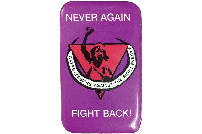 GLARE, “Never Again, Fight Back!” Button
