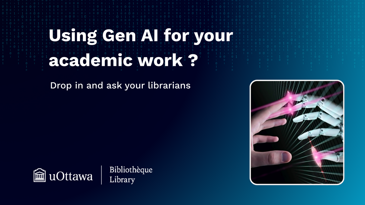 AI poster- A human hand with a robot hand