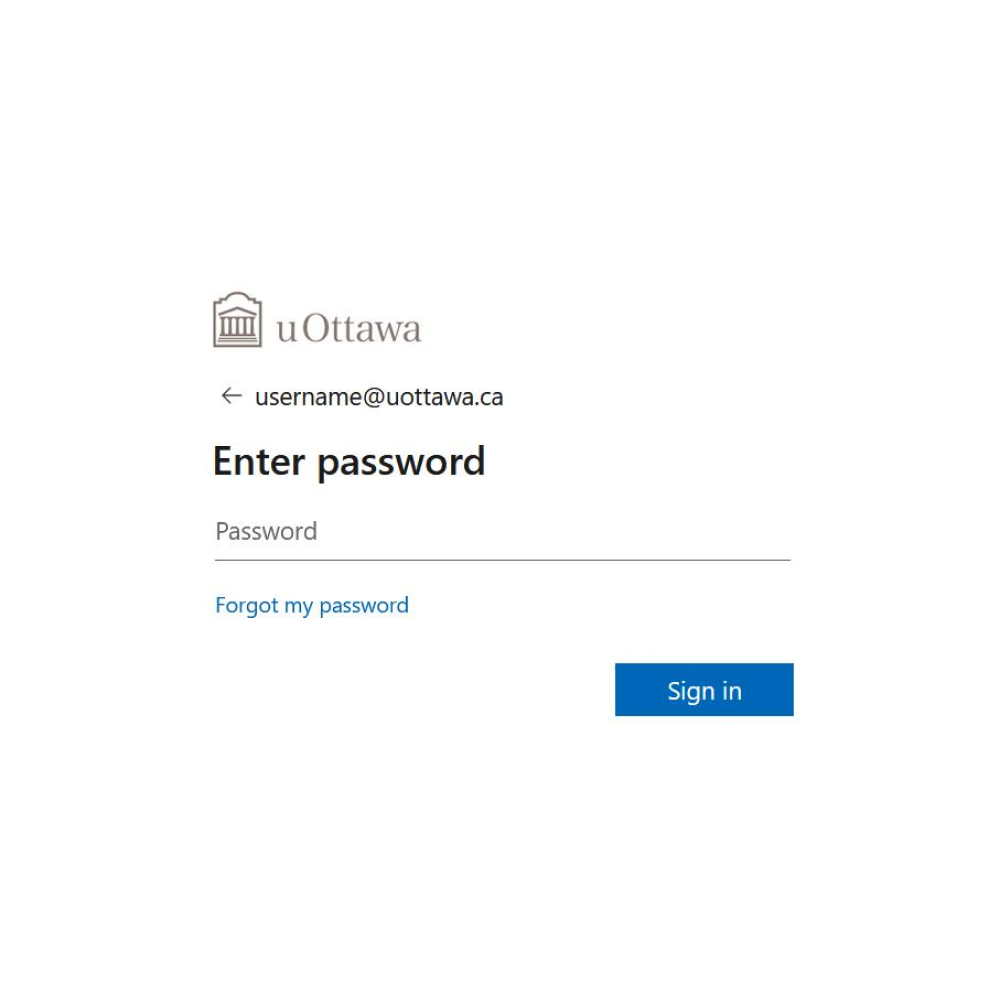 Étape 2 de l'authentification MFA par voie informatique, écran de saisie du mot de passe Microsoft.