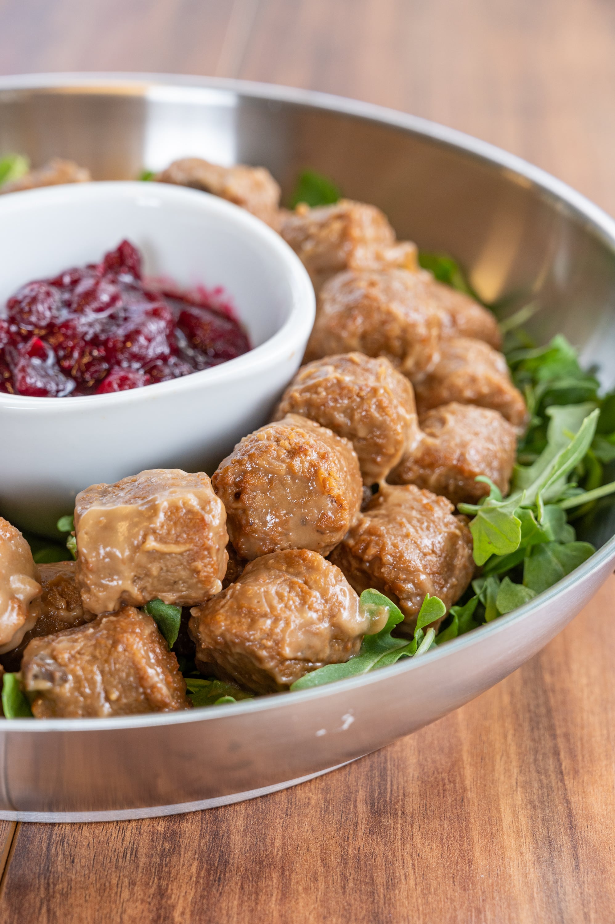 Vegan Swedish “Meat" Balls, Lingonberry Sauce