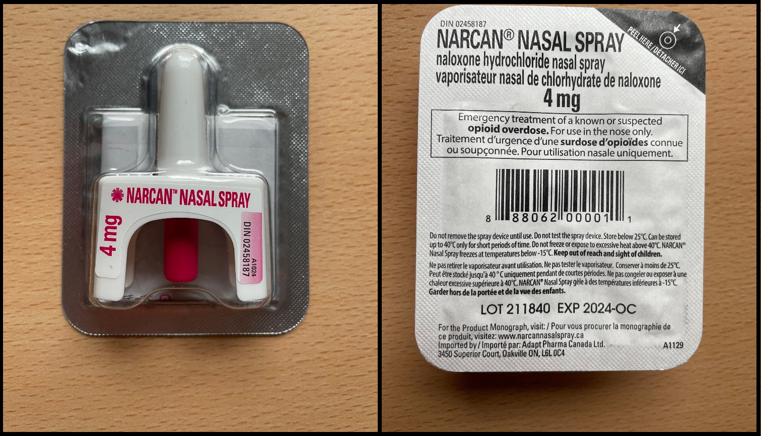 Narcan en spray nasal.