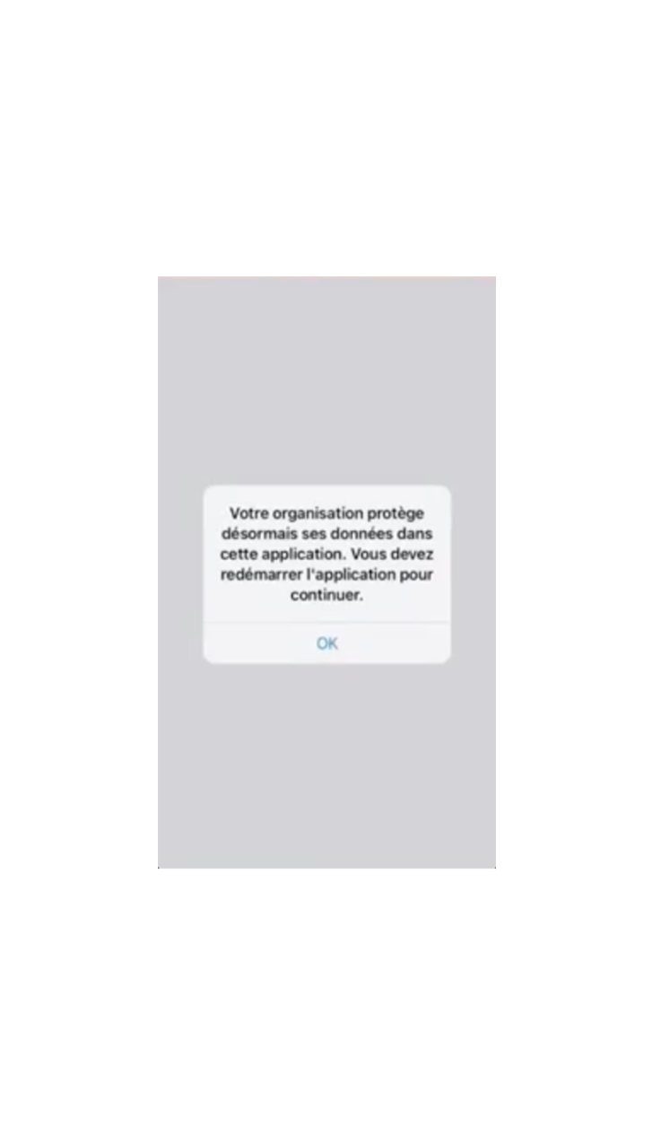 Message indiquant que votre organisation est protégée par l'authentificateur